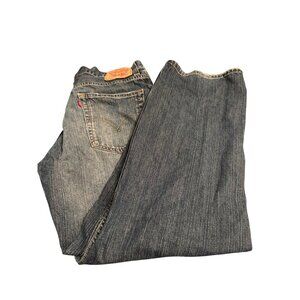 Levis 569 Mens Straight Fit Jeans W34 L32 Medium Wash Distressed Denim